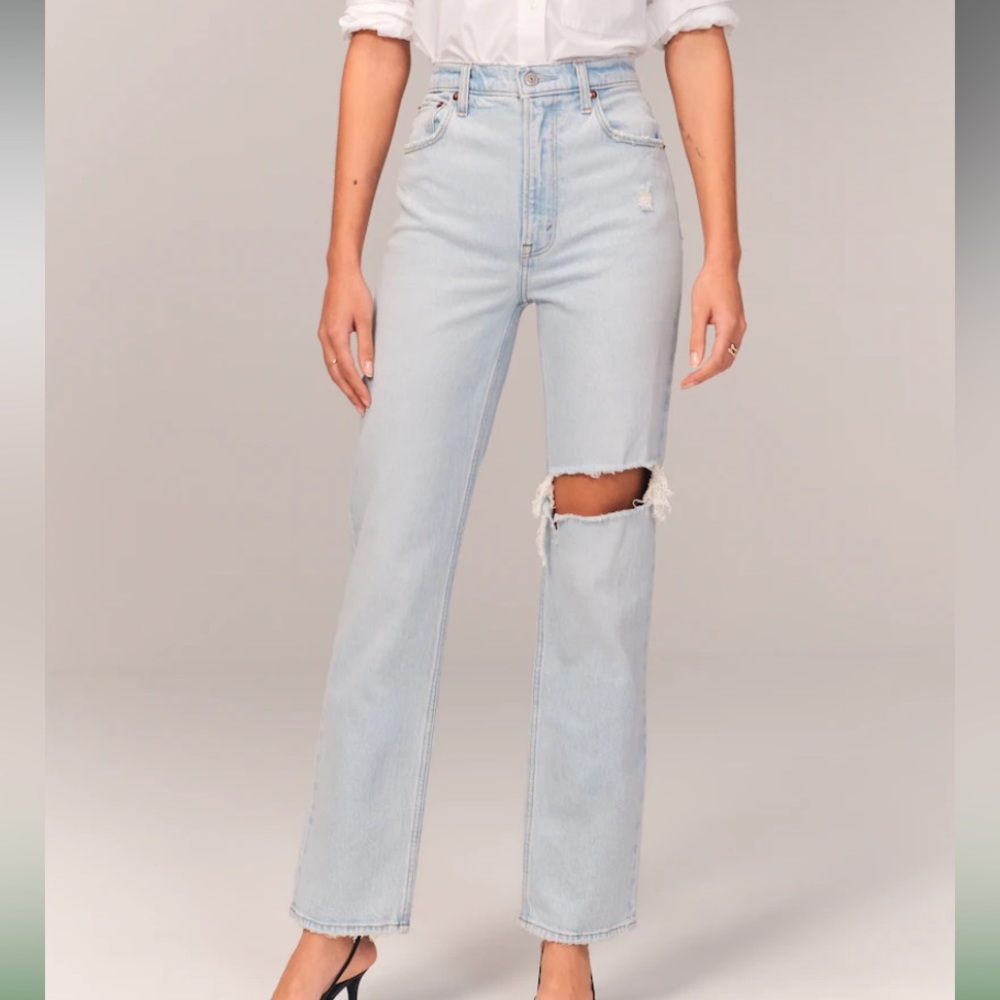 ABERCROMBIE 90’s straight ultra high rise jeans